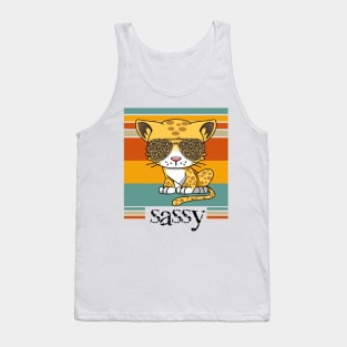 Cat with sunglasses vintage Sassy Cat lover Tank Top